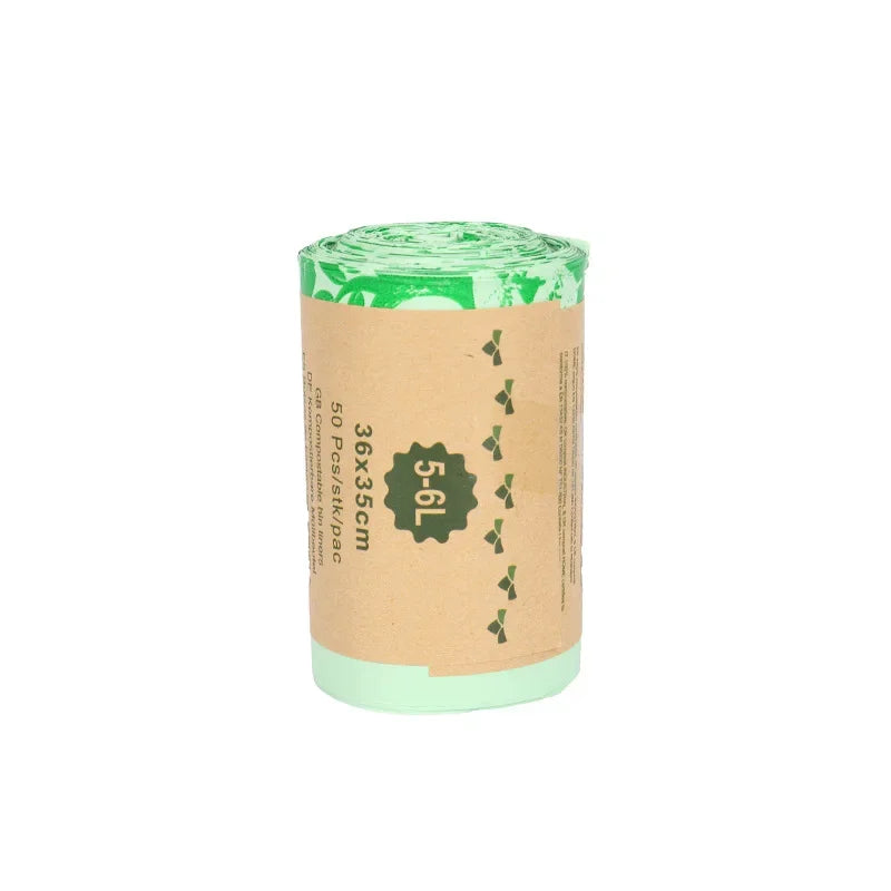 50PCS Biodegradable Pet Poop Bags 8L 10L Compostable Trash Liners for Kitchen Household Dog Cat Waste Eco-Friendly Garbage Bags