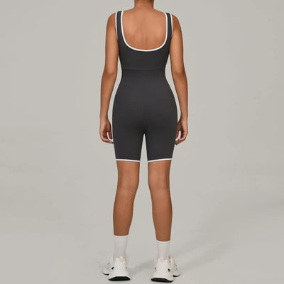 Backless Scrunch Sporty Jumpsuit Gym Set Tracksuit Women's Fitness Overalls Sexy Hollow One-Piece Sport Suit Workout Jumpsuit