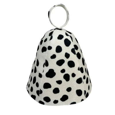 New Cute Russian Sauna Caps With Spot Printing Fashion Felt Sauna Hats with Hanging Loop