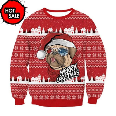 New Mens Christmas Jumper Sweatshirt Funny Humping Reindeer Climax Tacky Ugly Xmas Sweater Tops Couple Crew Neck Party Sweaters