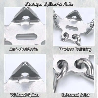 Crampons Shoes 19 Spikes Ice Snow Gripper Shoes Camping Anti-Slip Climbing Protect for Jogging Walking Hiking on Snow Ice