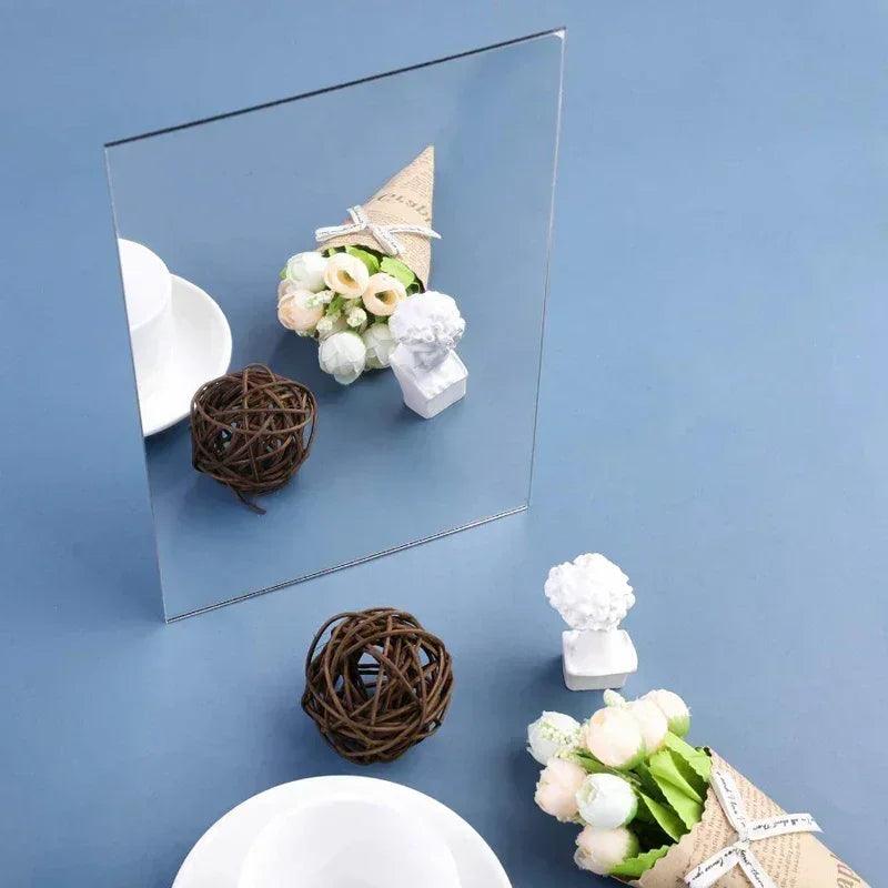 Mirror wall sticker 15cm self adhesive decal diy mirror stickers 3d for home living room bedroom decor