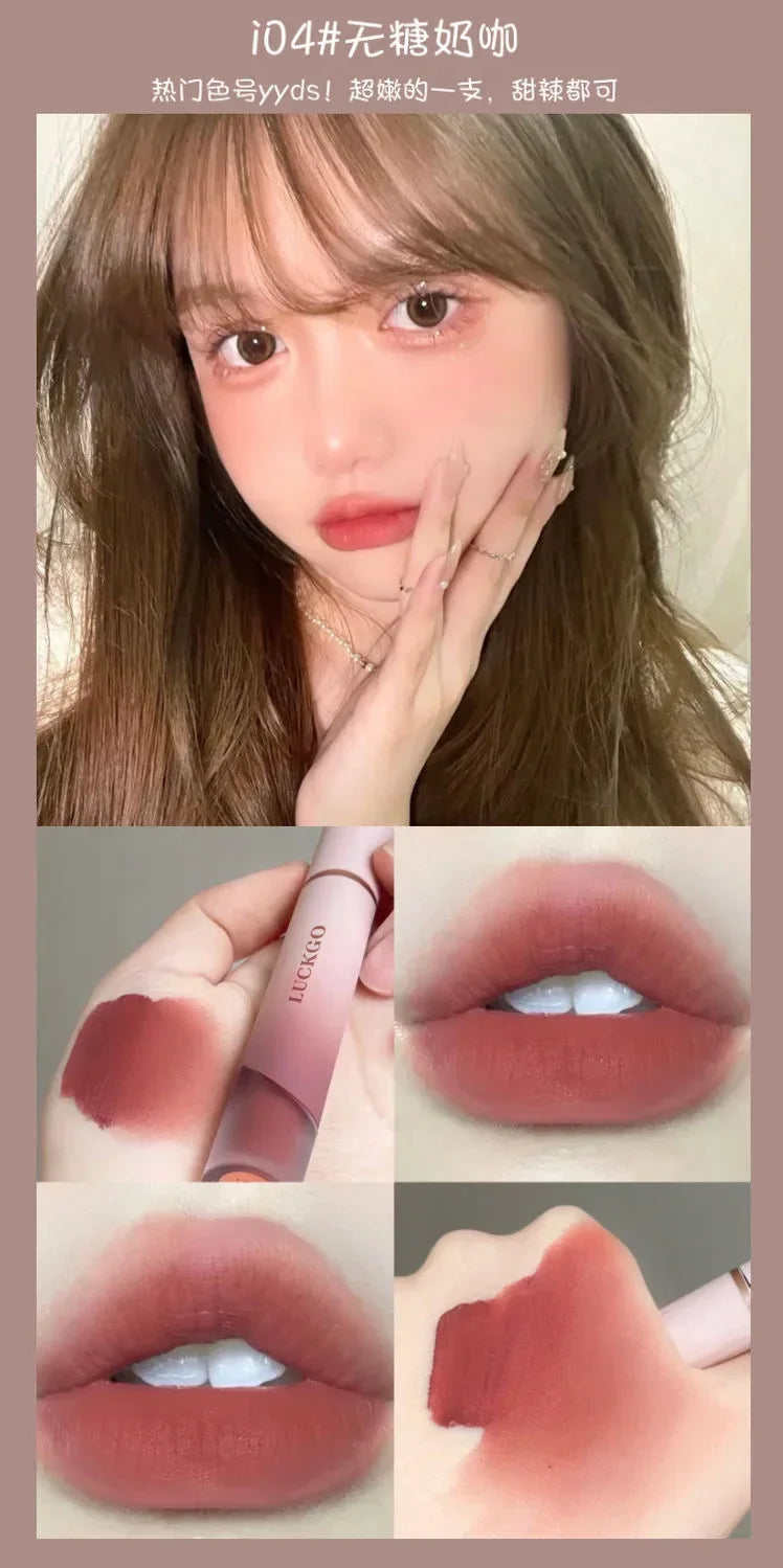 Velvet Matte Lipstick Cream Sexy Red Lip Tint Moisturizing Long Lasting Lip Gloss Waterproof Makeup Korean Cosmetics 6 Color