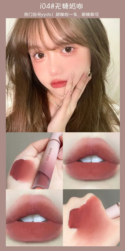 Velvet Matte Lipstick Cream Sexy Red Lip Tint Moisturizing Long Lasting Lip Gloss Waterproof Makeup Korean Cosmetics 6 Color