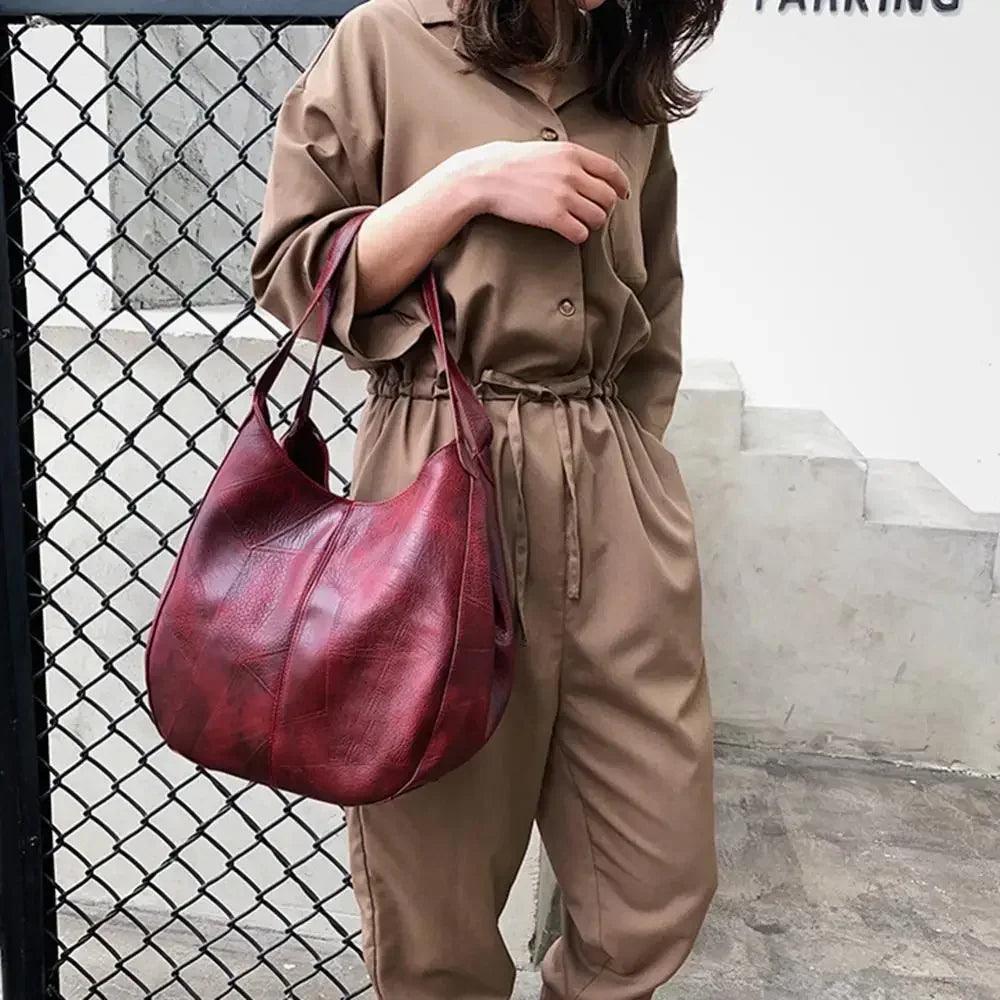 Women’s handbags vintage luxury leather shoulder bag designers large modern fashion brand female