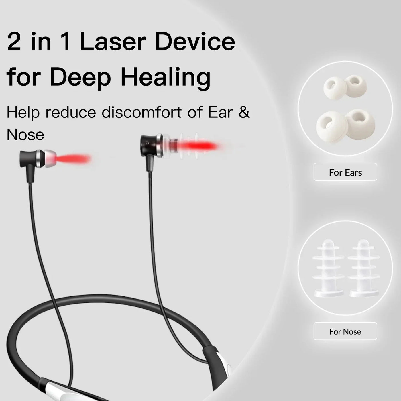 Red Light Therapy Device Laser for Ear Nose Treatment Pain Relief and Blood Circulation 650nm 5mW Portable Home Use CE Certified