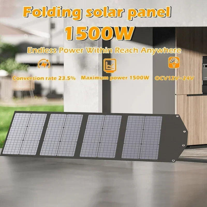 Flexible, Foldable, High Efficiency Solar Panel, Travel & Phone & Boat, Portable 12V 2000w 1500w 1000w 500w Solar Panel Kit