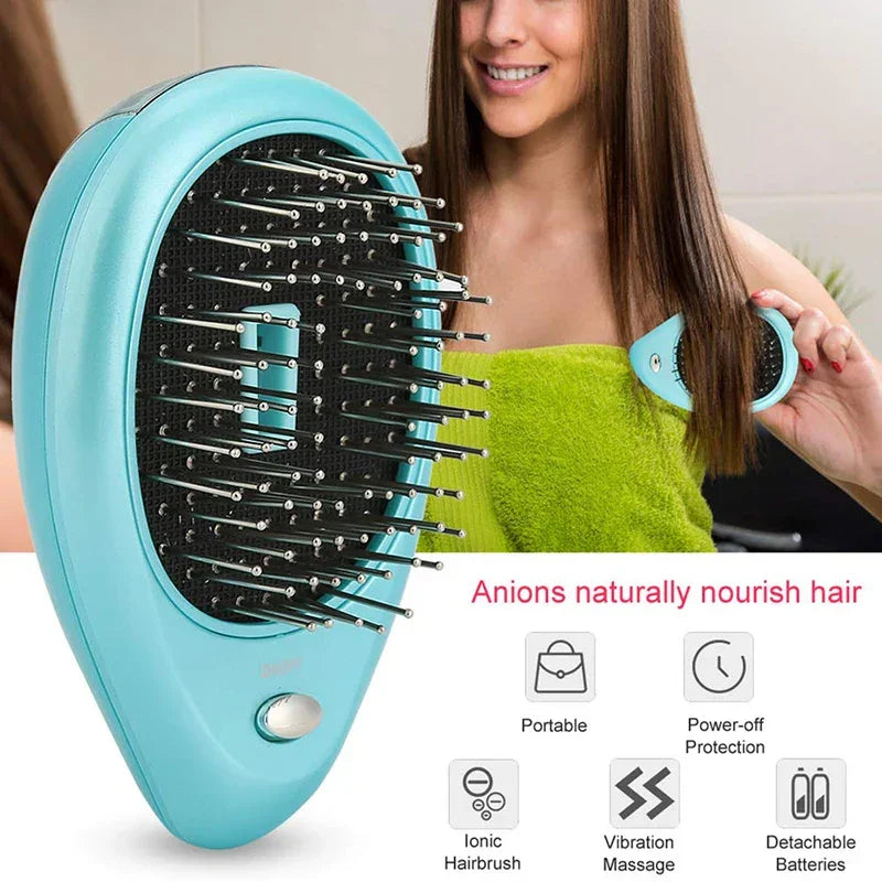 Portable Electric Hair Ionic Brush Negative Ion Hair Comb Anti-static Massager Straightening Hair Comb