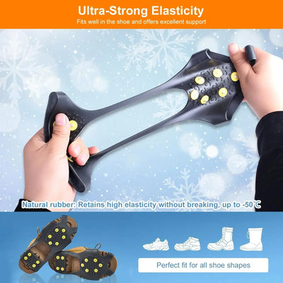 Outdoor 10Teeth Climbing Crampons Anti-Slip Mountaineering Cleats Unisex Snow Claw Shoe Covers Walking Hiking Accessories Spikes