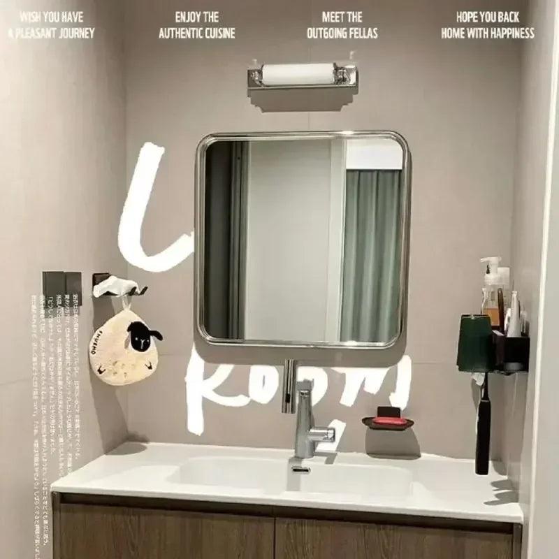 Minimalist bathroom mirror bedroom home wall mounted makeup light luxury nordic