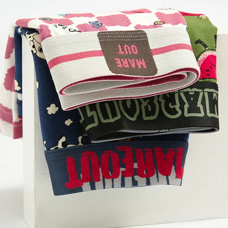 Cotton Women Panties Sexy Cartoon Printed Underwears Breathable Boxers Seamless Girl Briefs Women's Intimates Femme Female Pants