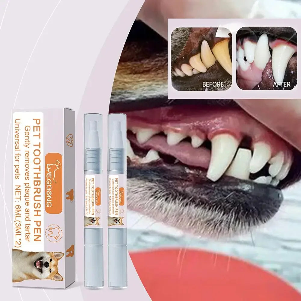 Pet Toothbrush Pen Teeth Clean Fresh Breath Pet Toothbrush Paste Brush One Easy To Use Cat Tooth Brush ToothbrushSet Accessories