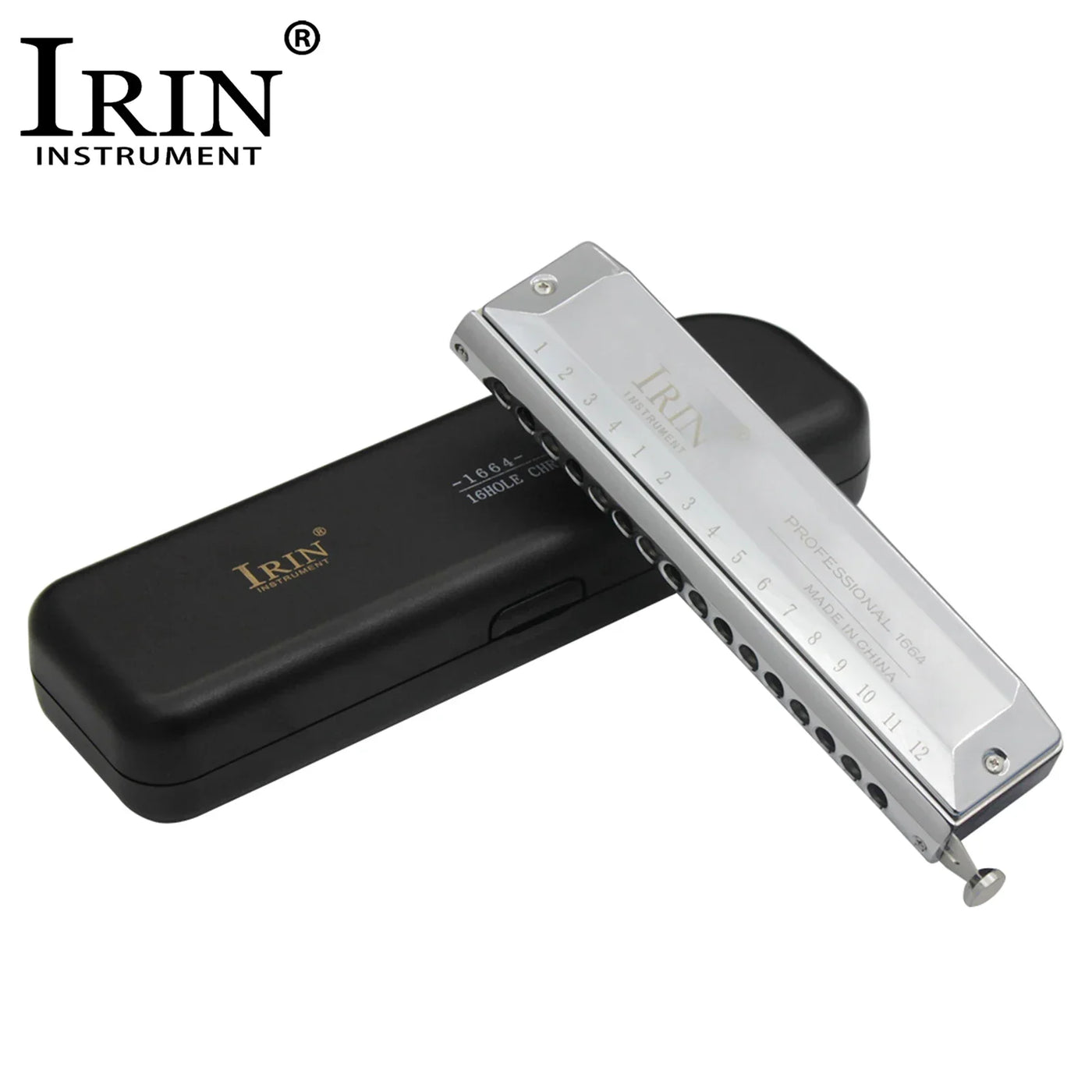 IRIN Harmonica 12/16-Hole 48/64-Note Chromatic Harmonica Semitones Mouth Organ Professional Harmonica Woodwind Instrument