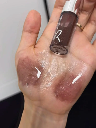 HYNTOOR Lip Gloss Shiny Shimmer Mirror Hydrating Moisturizing Water Shine Lipstick Nourishing Care Dewy Lip Makeup