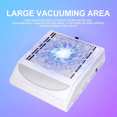 Powerful Nail Dust Vacuum Professional Nail Dust Collector with Reusable Filter Reduces Dust Nail Salon Tools