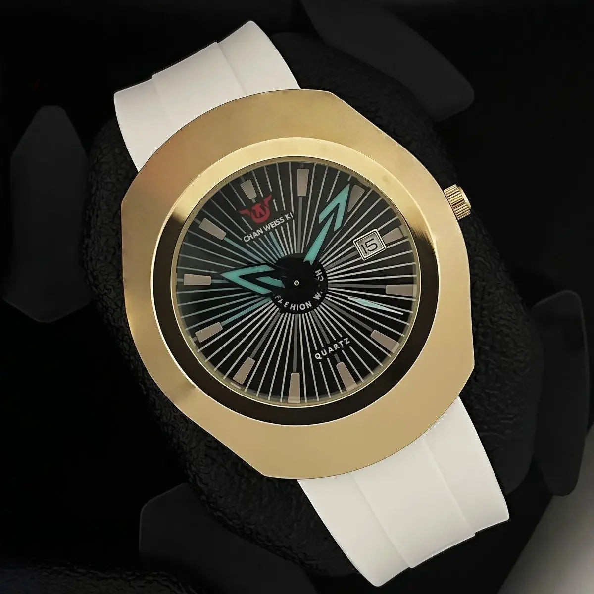 Premium High-End Fashion Quartz Men's Watch – Waterproof, Date Display, Comfortable Imported Rubber Strap