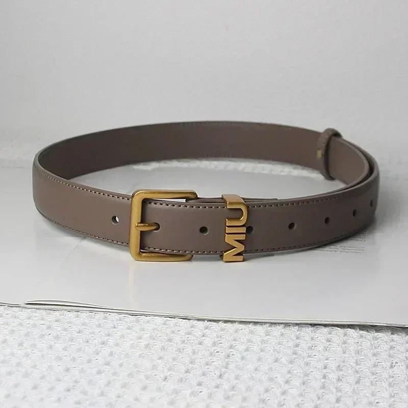Genuine leather thin metal buckle belt for women |fashion waistband | jeans |casual dress | ladies | free size