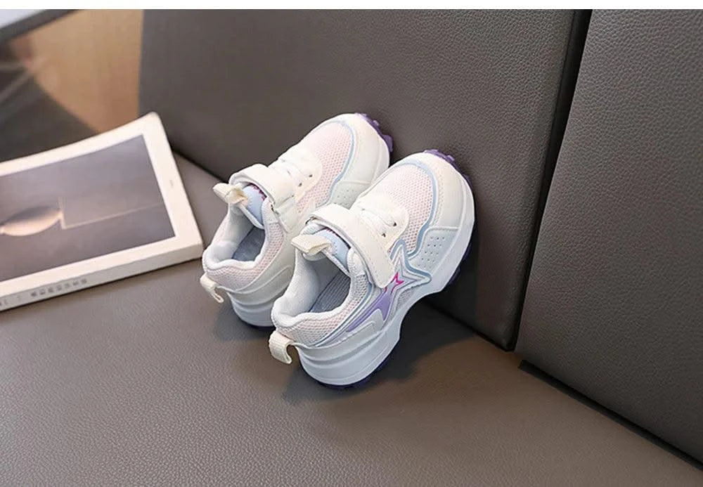 Kid's sports shoes for small and medium-sized children spring and autumn boys' sports shoes girls' mesh breathable running shoes