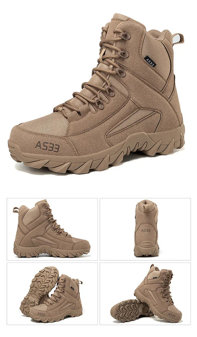 Outdoor Training Combat Boots Men Safety Comfortable Breathable Men's Ankle Boots Tactical Waterproof Climbing Boots Hiking Shoe