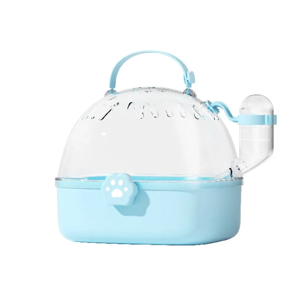 Portable Transparent Pet Carriers Cage Breathable Ventilated Travel Pet Cage Escape-Proof with Water Bottle Pet House Car Travel