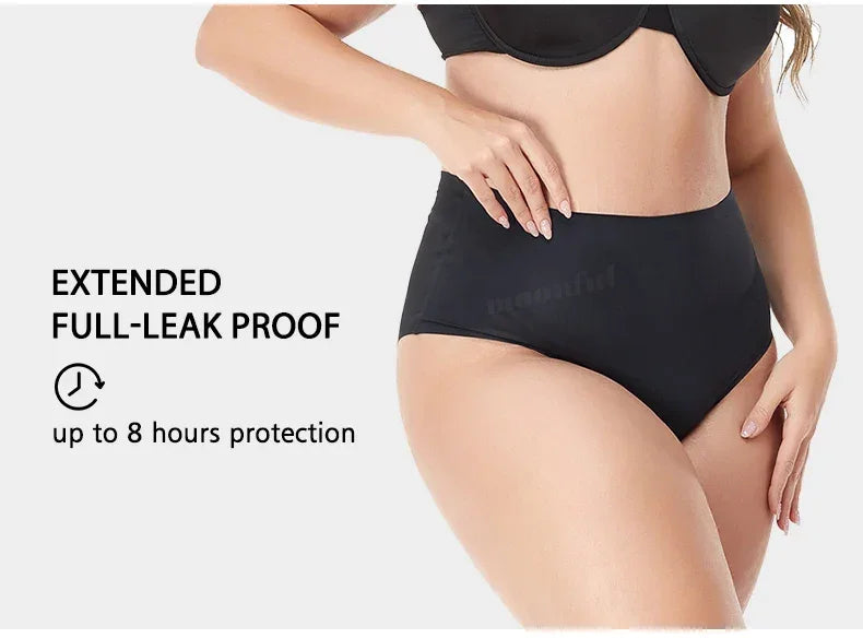 Menstrual Panties Women High Waist Seamless Menstrual Briefs Leak Proof Period Panties Heavy Flow Absorbent Period Underwear