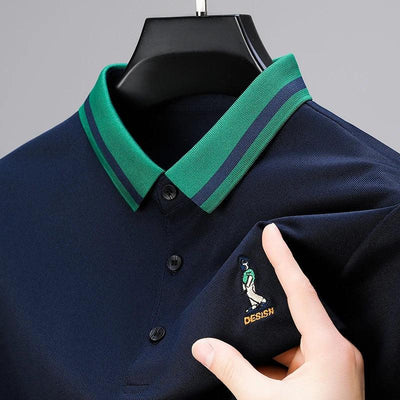 Designer Brand Men's Polo Shirt Lapel Cartoon Person Embroidery Short-sleeve Seamless T-shirt Summer Business Golf Menswear Top