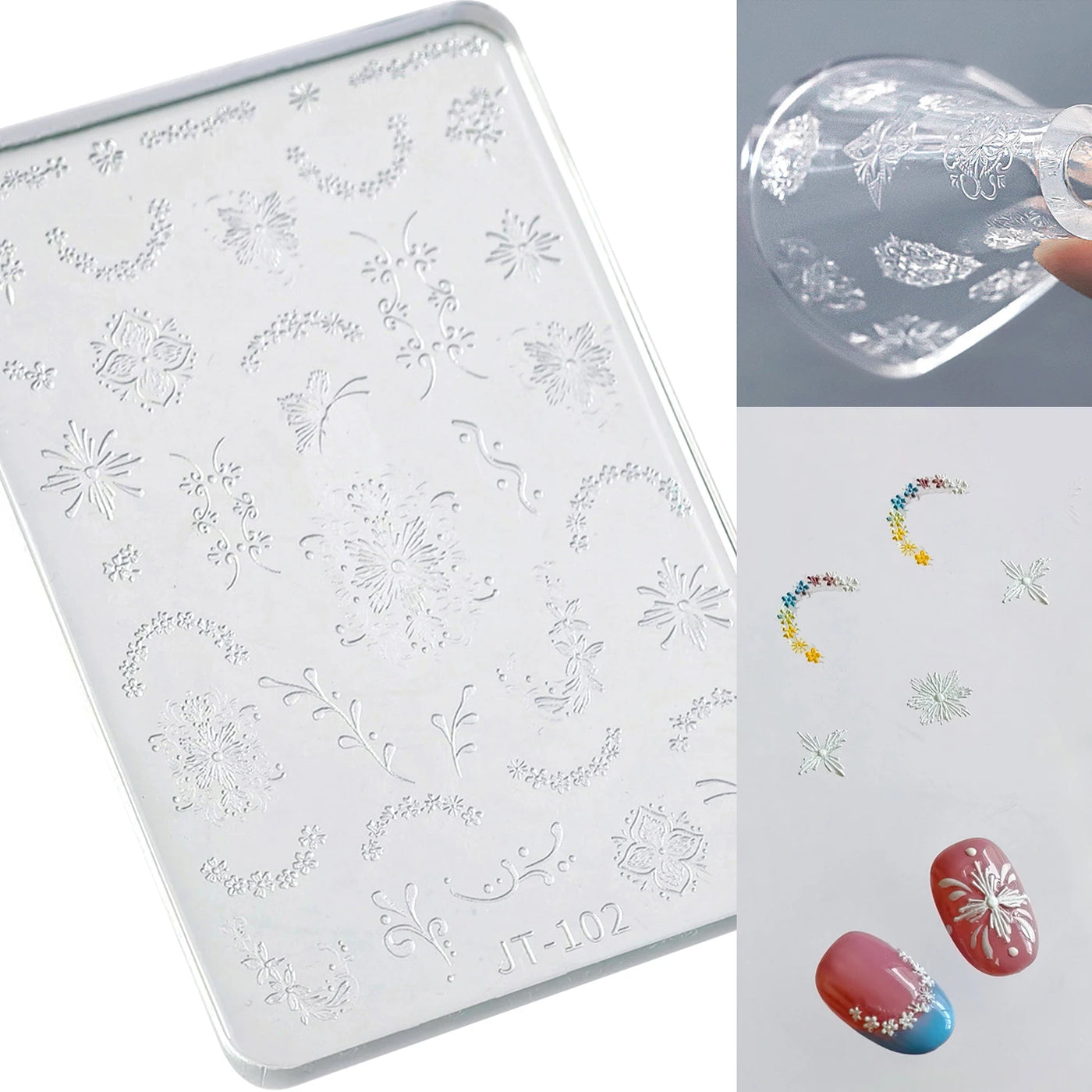 Geometric Bowknot Grid Lace Flora Edge Nail Art Silicone Carving Mold Mould Star Daisy Flower Charms Bow Tie Snowflake Template