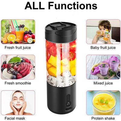 Portable Blender 6 Baldes Powerful Personal juicer For Shakes Smoothies Usb Rechargeable Portable Cup Fruit Fresh Juice Mixer