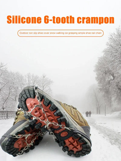 6 Teeth Climbing Crampons Anti-Slip Mountaineering Cleats Unisex Snow Claw Shoe Covers Walking Hiking Accessories