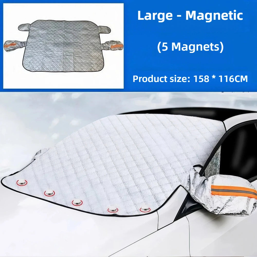 Magnetic Snow Shield for Cars - Heavy Duty Windshield Cover, Frost Protection & All-Season Sunshade | Universal Fit,Easy Install