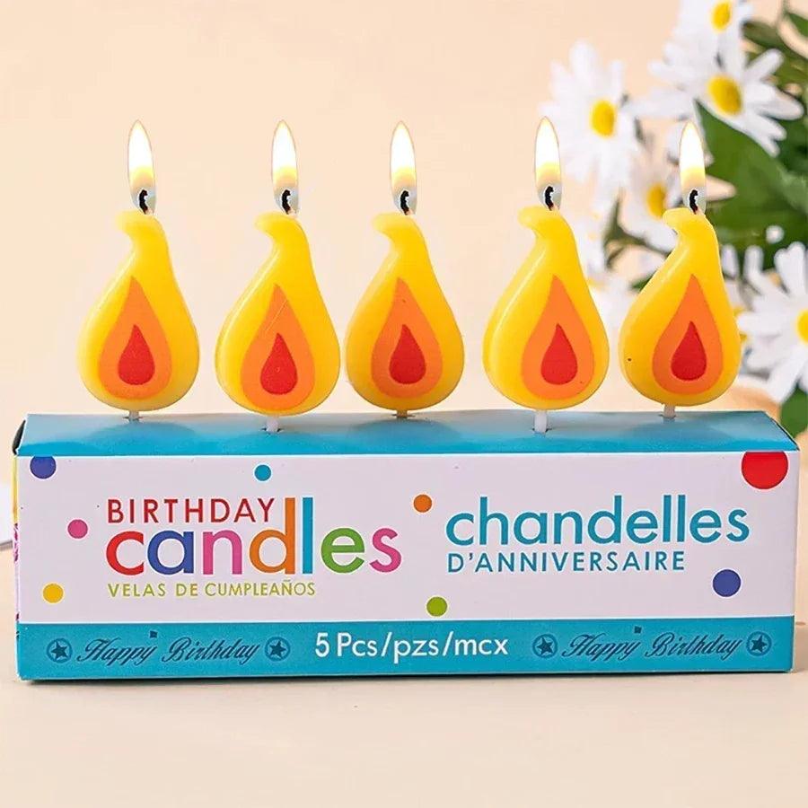 Yellow flame cake candle retro cartoon birthday internet celebrity christmas decoration