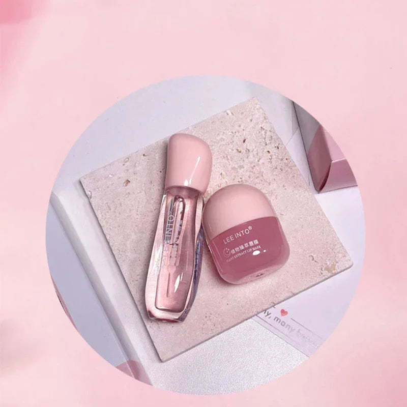 LEEINTO Plant Essence Lip Protection Set for Diminishing Lip Lines, Moisturizing Sleep, Moisturizing, and Repairing