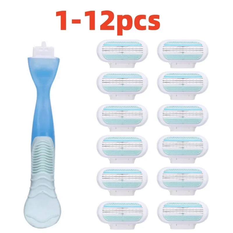 Women's 3-layer safety razor blade for facial/leg/armpit/bikini line beauty hair removal shaver