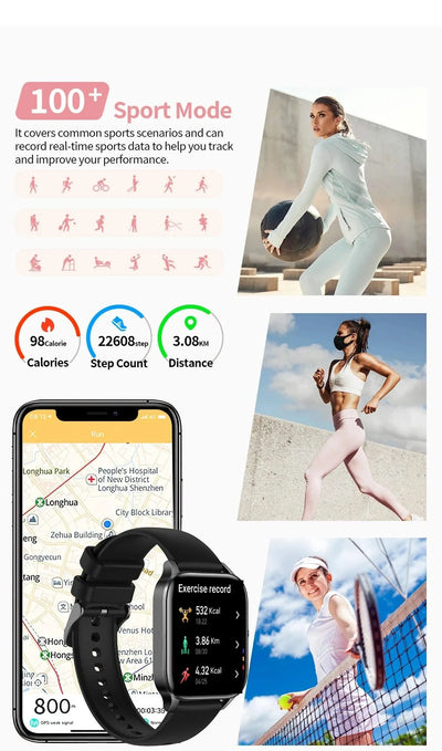 LIGE Fashion Smart Watch Women 1.85” HD Screen Custom Watch Face Women’s Health Monitor Watch Bluetooth Call Sports Smartwatches