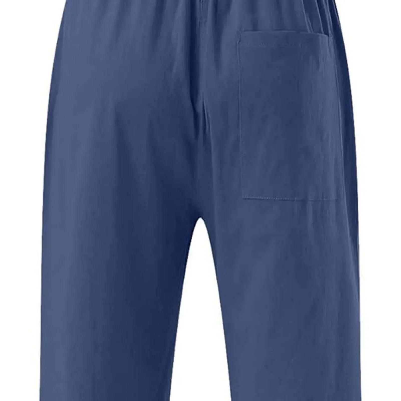 Women’s pants cotton linen harem cropped women drawstring lady pocket trousers loose ropa mujer juvenil