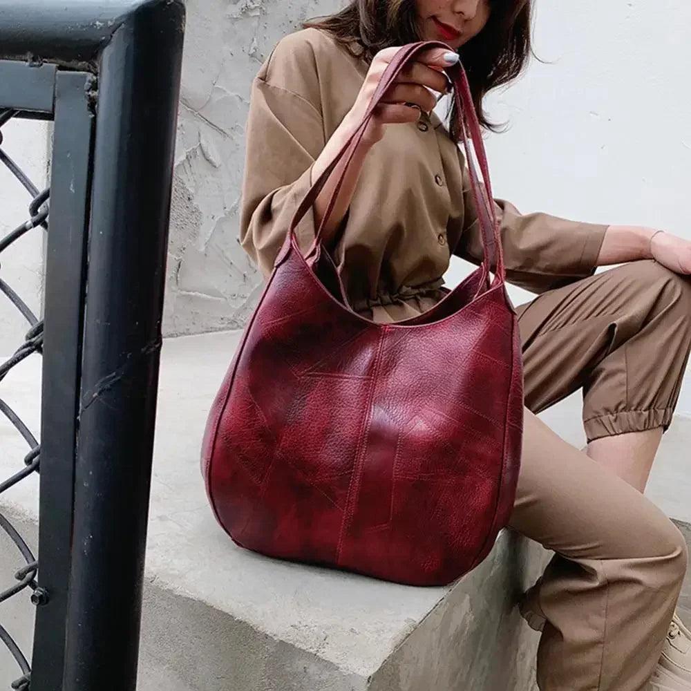 Women’s handbags vintage luxury leather shoulder bag designers large modern fashion brand female