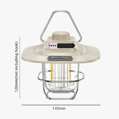 Led Camping Lantern Rechargeable Portable Outdoor Retro Hanging Lamp Stepless Dimming Camping Light Emergency Night Lamps