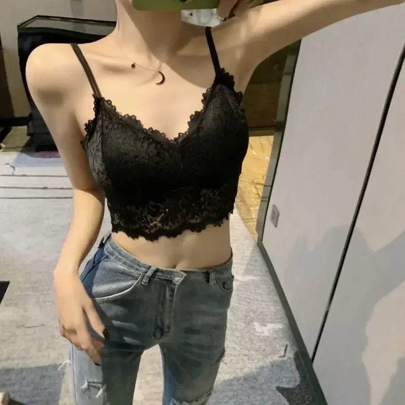 Women's Lace Bra Wireless Push