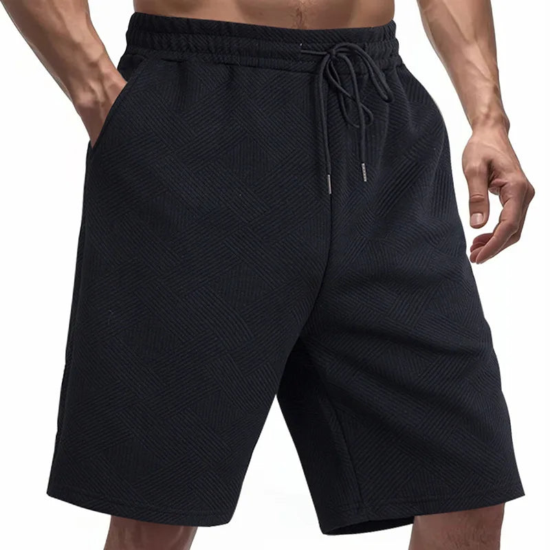 European and American shorts men's summer loose and heavy jacquard texture trendy high street hip-hop five-point shorts