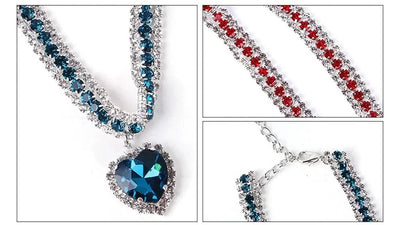 Rhinestone Pet Collars Sparkling 3 Rows Crystal Diamond Cat Small Dog Wedding Collar Puppy Girl Bling Necklace Pendant Jewelry