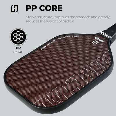 JIKEGO Titanium Weave T700 Carbon Fiber Pickleball Paddle Thermoformed Unibody Foam Edge 16mm Elongated Pickle Balls Racket CFS
