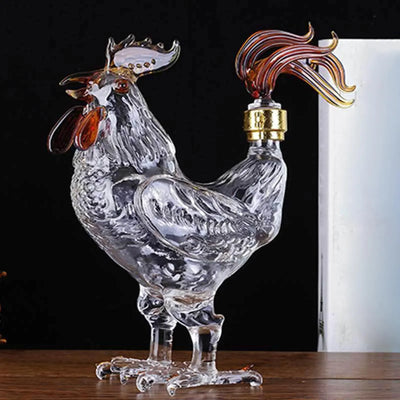 750ml Rooster Design Liquor Decanters Glass Novelty Multipurpose Use for Liquor Bourbon Decoration Whisky Entertaining Drinkware