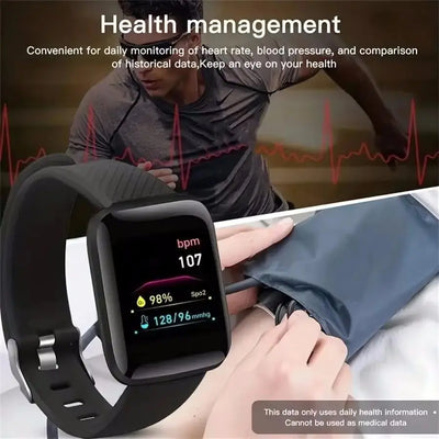 Smart Watch Sport Fitness Bracelet Control Music Message Display Pedometer Bluetooth Connect Smartwatch 116 Alarm Clock Weather