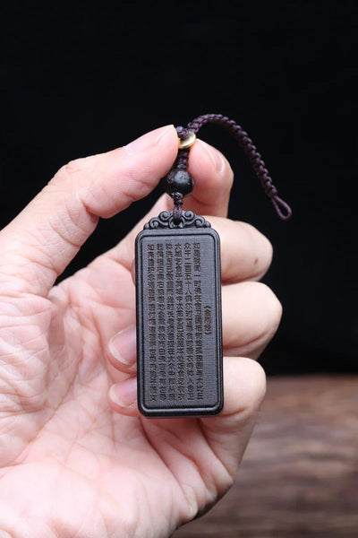 Handmade Original Tibetan Buddhism Ebony Keychain Handmade Retro Wooden Keychain