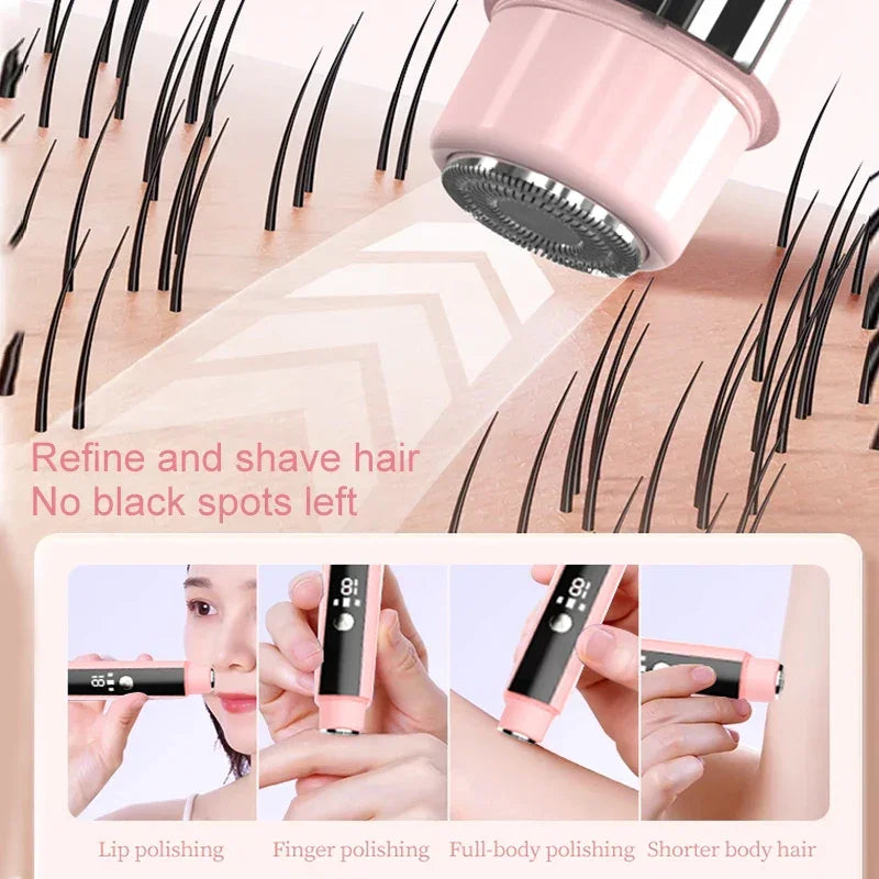 Painless Epilator Electric Shaver for Women Bikini Trimmer Facial Mustache Hair Removal Razor Ladies Face Underarm Legs Electric