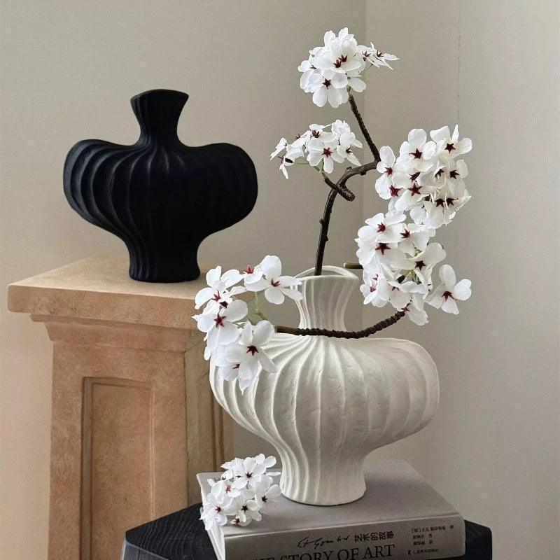 Creative ceramic vase living room desktop ornament flower arrangement dried retro decor home