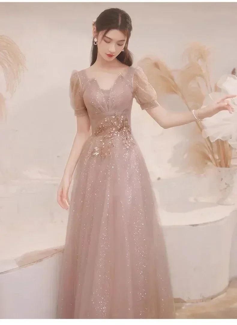 High-end banquet evening dresses women’s 2025 new spring summer light luxury slim birthday party performance dance