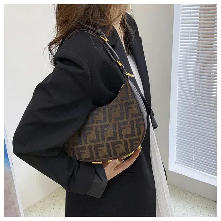 2025 new designer underarm bag women fashion shoulder handbag pu leather monogram letter print crossbody purse