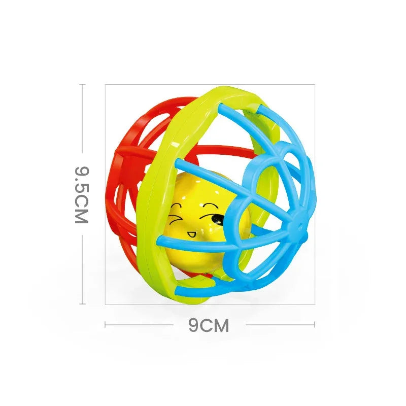 ASWJ Soft Baby Grasping Ball Rattles with Bell Ball Early Education Educational Sensory Toy Newborn Gift Random Color