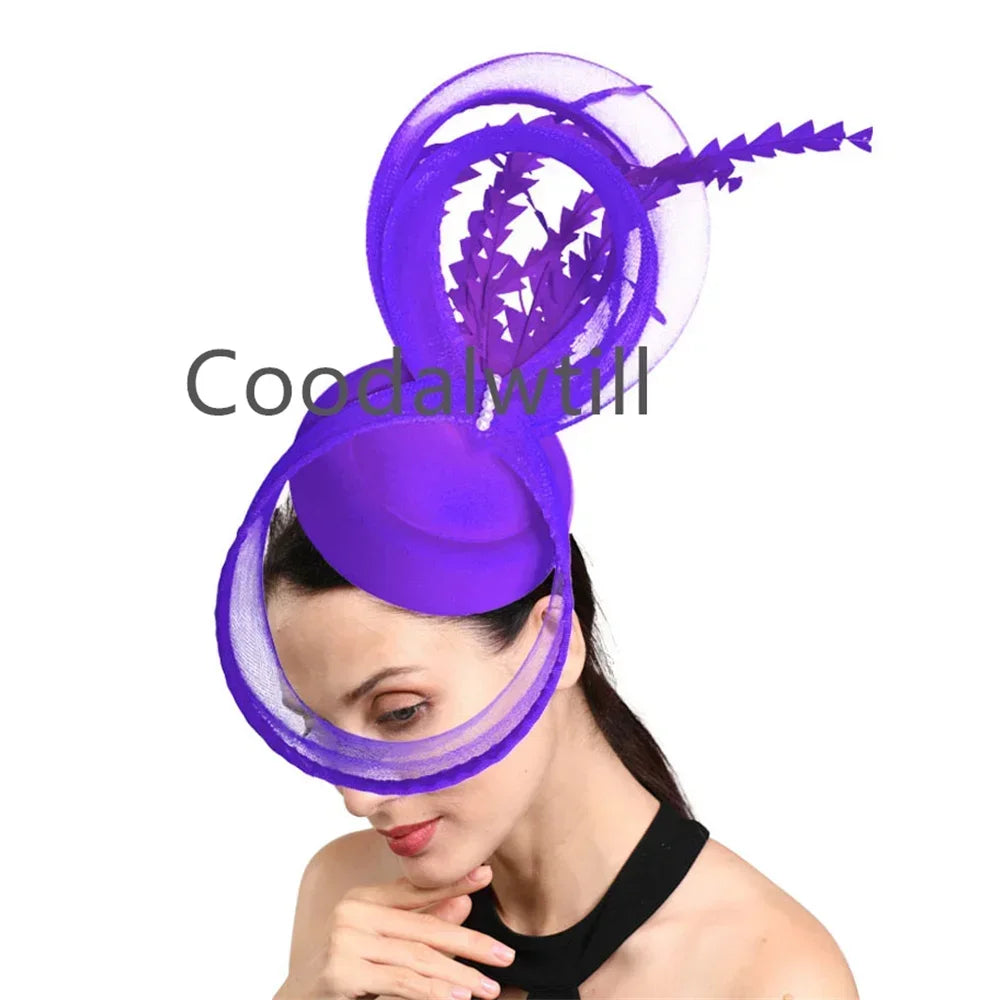 Ladies Royal Ascot Chapeau Cap Wedding Fascinator Hat Headpiece Women Church Party Pillbox With Headband Bride Party Fascinators